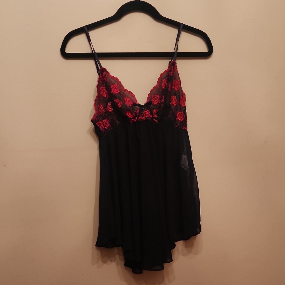 Black and Red Lace Camisole